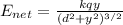 E_{net} = \frac{kqy}{(d^2 + y^2)^{3/2}}