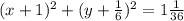 (x+1)^2+(y+\frac{1}{6})^2=1\frac{1}{36}