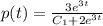 p(t)=\frac{3e^{3t} }{C_1+2e^{3t}}