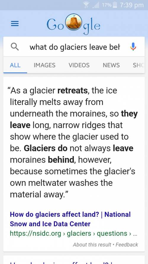 What do glaciers leave behind when they retreat