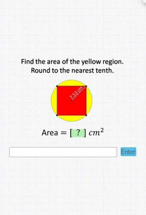 Find the area of the yellow region