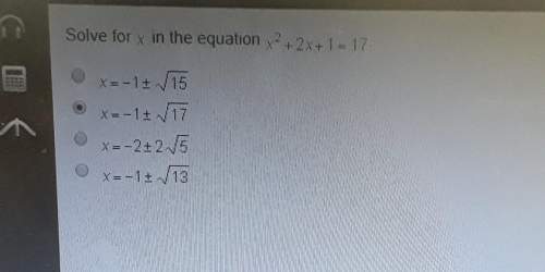 Solve for x in the equation y^2 + 2x + 1 = 17.
