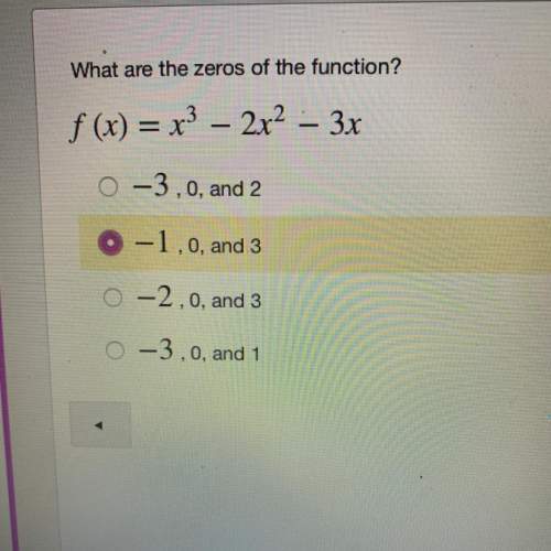 What are the zeros of the function f(x)=x^3-2x^2-3x !