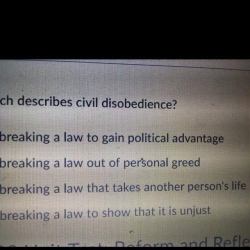 Which describes civil disobedience?