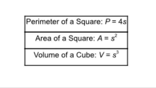 15 points , in the table, s represents the side length of a square or cube. use the measurement fo