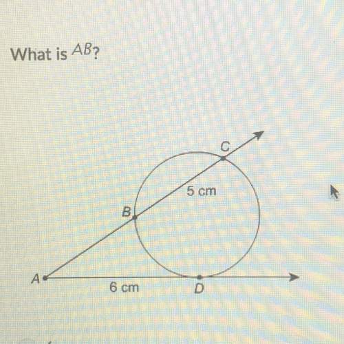 What is ab? a. 6cm b. 9cm c. 4cm d. 2.2cm