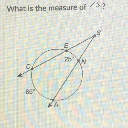 What’s the measure of angle s? a. 50° b. 60° c. 100° d. 30°