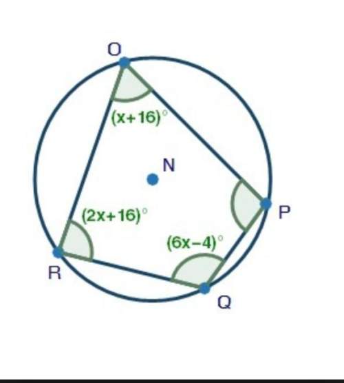 Quadrilateral opqr is inscribed in circle n, as shown below. which of the following could be used to