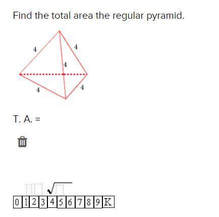 Will give brainiest and 10 points, need answer asap! find the total area of the regular pyramid.l.a=