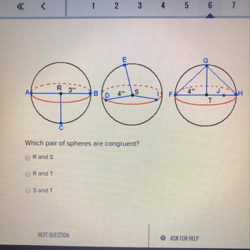 Which pair of spheres are congruent? r and s r and t s and t