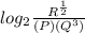 log_{2}\frac{R^{\frac{1}{2}}}{(P)(Q^{3})}