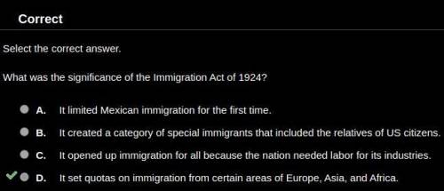 What was the significance of the immigration act of 1924?