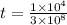 t = \frac{1 \times 10^4 }{3 \times 10^8}