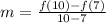 m=\frac{f(10)-f(7)}{10-7}