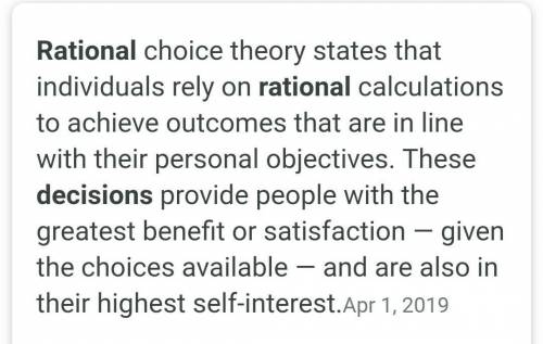 What is a rational economic decision?