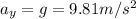 a_y=g=9.81m/s^2