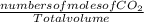 \frac{numbers of moles of CO_2}{Total volume}