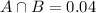 A \cap B = 0.04