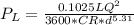 P_L=\frac{0.1025LQ^2}{3600*CR*d^{5.31}}