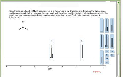 This problem has been solved! See the answer Construct a simulated 1H NMR spectrum for 2-chloropropa