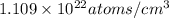 1.109\times 10^{22} atoms/cm^3