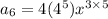 a_{6} =4(4^5)x^{3\times 5}