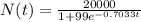 N(t)=\frac{20000}{1+99e^{-0.7033t}}
