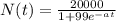 N(t)=\frac{20000}{1+99e^{-at}}