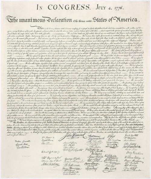 Identify the statements from the Declaration of Independence that deal with the colonists' grievance