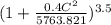 (1+{\frac{0.4C^{2} }{5763.821} )^{3.5 }