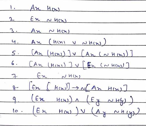 Translate into FOL short form (e.g., H for happy). Use Ax and Ex for quantifiers. Always use x for a