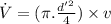 \dot V=(\pi.\frac{d'^2}{4}) \times v