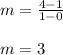 m = \frac{4-1}{1-0}\\\\m = 3