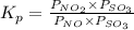 K_{p} = \frac{P_{NO_{2}} \times P_{SO_{3}}}{P_{NO} \times P_{SO_{3}}}