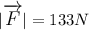 \large{|\overrightarrow{F}|} = 133 N