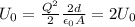 U_0 = \frac{Q^2}{2}\frac{2d}{\epsilon_0 A} = 2U_0