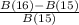 \frac{B(16) - B(15)}{B(15)}