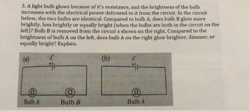 . A light bulb glows because of it’s resistance, and the brightness of the bulbincreases with the el