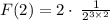 F(2) = 2 \cdot \:  \frac{1}{{2}^{3 \times 2} }