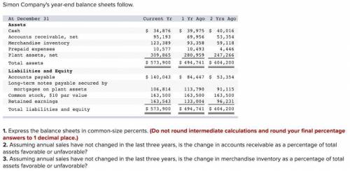 Express the balance sheets in common-size percents. (Do not round intermediate calculations and roun