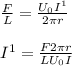 \frac{F}{L} = \frac{U_0I^1}{2\pi r} \\\\I^1 = \frac{F2\pi r}{LU_0I}