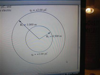 Two isolated, concentric, conducting spherical shells have radii R1 = 0.500 m and R2 = 1.00 m, unifo