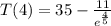 T(4)=35-\frac{11}{e^{\frac{4}{5}}}