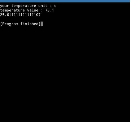 Write a program that allows the user to convert a temperature given in degrees from either Celsius t