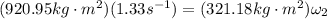 (920.95kg\cdot m^2)(1.33s^{-1})=  (321.18kg\cdot m^2)\omega_2