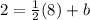 2=\frac{1}{2}(8)+b