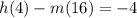 h(4) -m(16)=-4