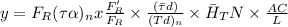 y=F_{R}(\tau \alpha)_{n} x \frac{F_{R}^{\prime}}{F_{R}} \times \frac{(\bar{\tau} d)}{(T d)_{n}} \times \bar{H}_{T} N \times \frac{A C}{L}