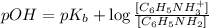 pOH=pK_b+\log \frac{[C_6H_5NH_3^+]}{[C_6H_5NH_2]}