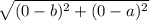 \sqrt{(0- b)^{2} + (0 - a)^{2}}